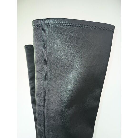 Khaite Women's Black Admiral Lambskin Leather Over the Knee Boots Size 37 - Picture 9 of 11